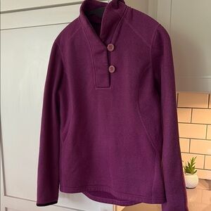 Purple/pink Button-Up Fleece Pullover